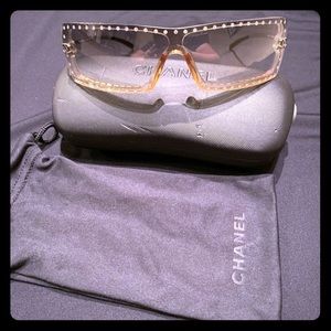 CHANEL Swarovski Crystal Trim Sunglasses